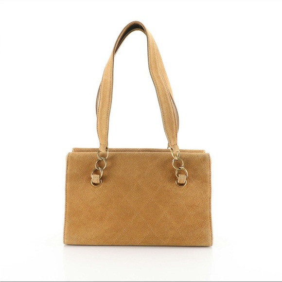 Chanel Suede Quilted Shoulder Bag - Picture 3 of 9